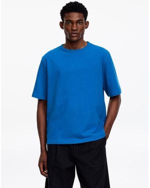 ARKET Relaxed Bouclé T-Shirt - Blue