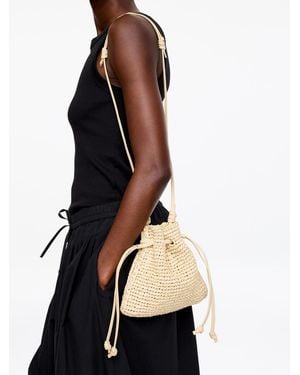 ARKET Woven Straw Pouch - Black