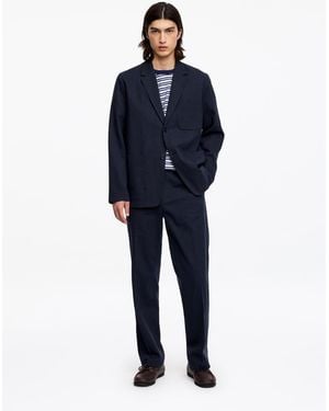ARKET Linen Blend Blazer - Blue