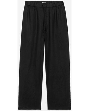 ARKET Relaxed Linen Trousers - Black