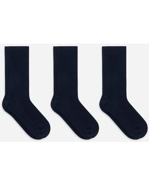 ARKET Supima Cotton Rib Socks Set Of 3 Pairs - Blue