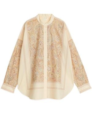ARKET Paisley-print Cotton Shirt - Natural
