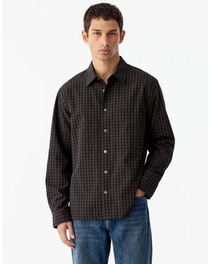 ARKET Relaxed Seersucker Shirt - Black