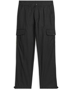 ARKET Cotton Cargo Trousers - Black