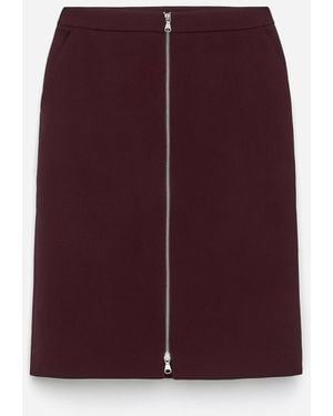 ARKET Wool-Blend Zip Skirt - Red