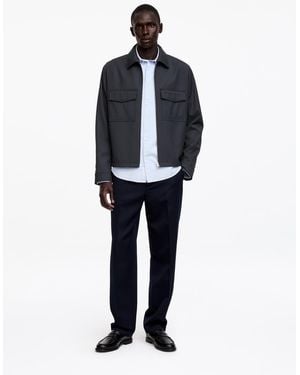 ARKET Relaxed Wool Blend Jacket - Blue