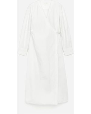 ARKET Cotton Wrap Dress - White