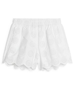 ARKET Broderie Anglaise Shorts - White