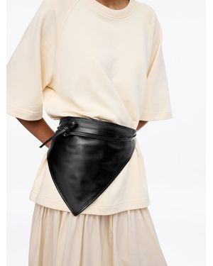 ARKET Triangle Leather Belt - Black