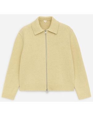 ARKET Cotton Blend Zip Cardigan - Yellow