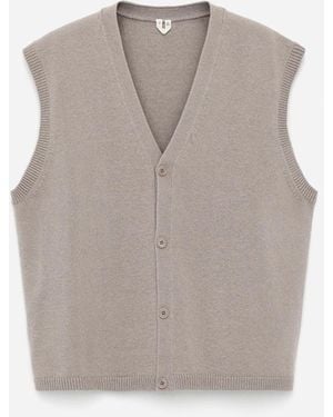 ARKET Wool-Cotton Vest Cardigan - Grey