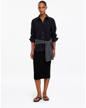 ARKET Ribbed Midi Skirt - Black