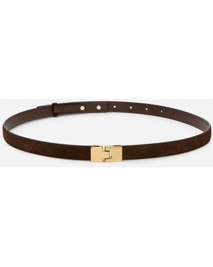 ARKET Buckle Split Suede Belt - Brown