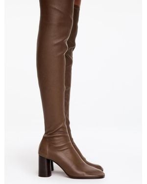 ARKET Stretch Leather Over-The-Knee Boots - Brown
