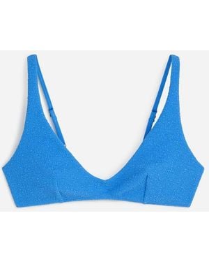 ARKET V-Neck Bikini Top - Blue