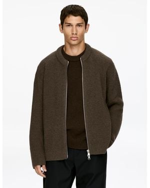 ARKET Wool Zip-Up Cardigan - Brown
