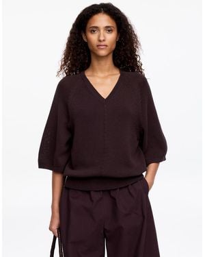 ARKET V-Neck Knitted Top - Red