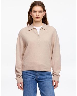 ARKET Cashmere-Wool Polo Jumper - Natural