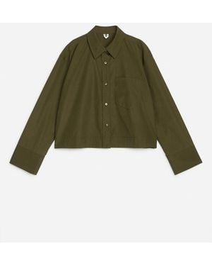 ARKET Cropped Cotton Shirt - Green