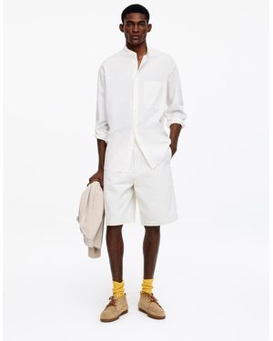 ARKET Relaxed Cotton Linen Shorts - White