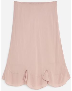 ARKET Frill-Hem Midi Skirt - Pink