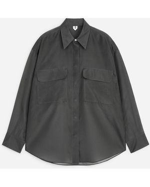 ARKET Silk Organza Shirt - Grey
