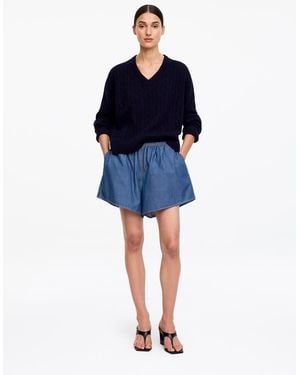 ARKET Denim Pull-On Shorts - Blue