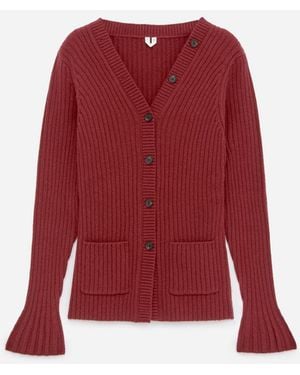 ARKET Rib-Knit Cardigan - Red