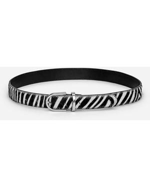 ARKET Zebra-Print Leather Belt - White