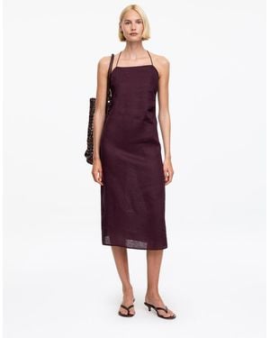 ARKET Midikleid Aus Leinen - Rot