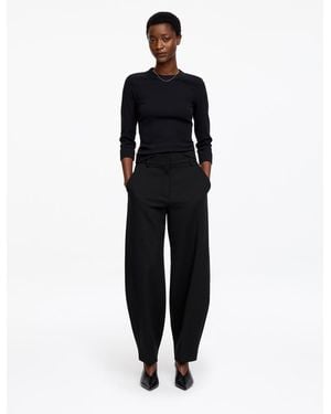 ARKET Zip-Detail Barrel-Leg Trousers - Black