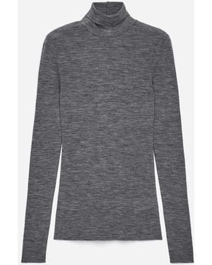 ARKET Roll-Neck Wool Top - Grey