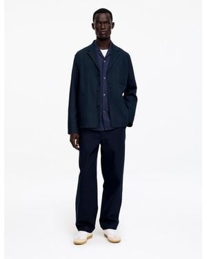 ARKET Relaxed Cotton-Linen Blazer - Blue