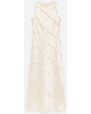 ARKET Frill Satin Dress - White