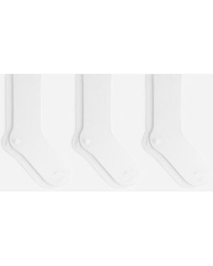 ARKET Gerippte Baumwollsocken, 3Er-Pack - Weiß