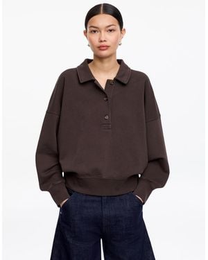 ARKET French Terry Polo Sweatshirt - Brown