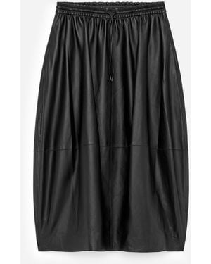 ARKET Barrel Leather Skirt - Black