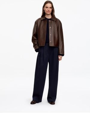 ARKET Short Leather Jacket - Blue