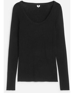ARKET Wool Rib Top - Black