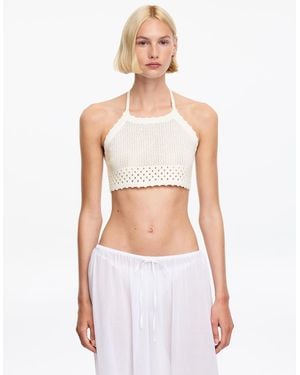 ARKET Crochet Halterneck Top - White