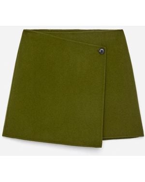 ARKET Doublé Wool-Blend Skirt - Green