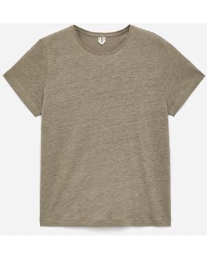 ARKET Linen Jersey T-Shirt - Grey