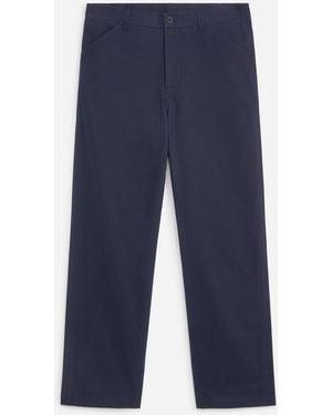 ARKET Relaxed Cotton Lyocell Trousers - Blue