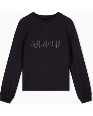 ARMANI EXCHANGE Sweatshirt Stretch Viscose Scuba - Blue