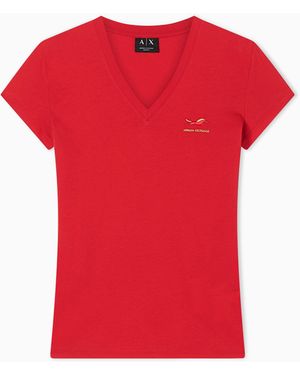 ARMANI EXCHANGE Slim Fit Cotton Jersey T-Shirt - Red