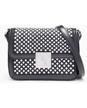 ARMANI EXCHANGE Bolso Bandolera Con Solapa Y Diseño Geométrico - Blanco