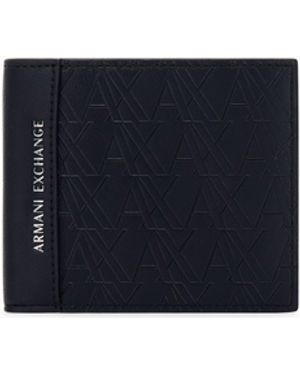 ARMANI EXCHANGE Bifold Wallet With Credit Card Slots - Blue