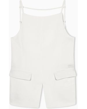ARMANI EXCHANGE Crepe Vest With Open Back - White