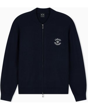 ARMANI EXCHANGE Regular Fit Cardigan - Blue