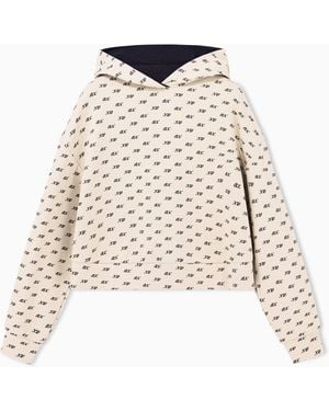 ARMANI EXCHANGE Sudadera Corta Con Capucha Y Estampado Integral - Neutro